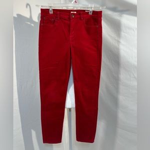 J. Crew Midrise Skinny Straight Leg Pants Red Size 29